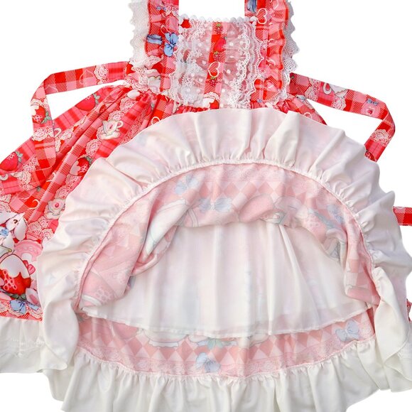 Strawberry bunny dolly strap dress red - Picture 3 of 6